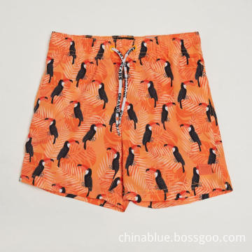 Boy's toucan print swim beach shorts